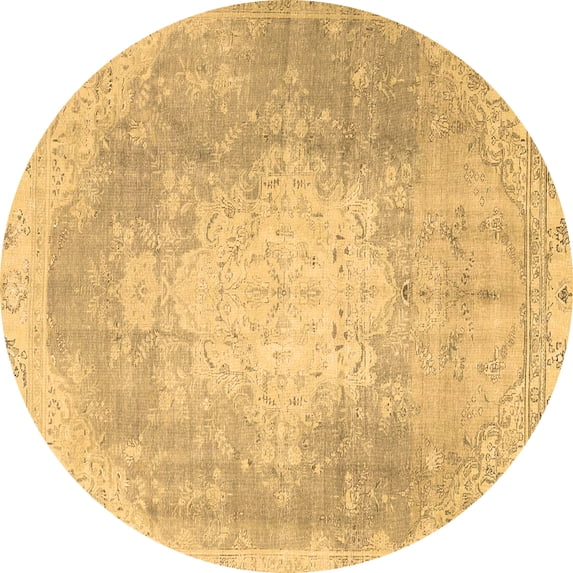 Ahgly Company Indoor Round Persian Brown Traditional Area Rugs, 7' Round