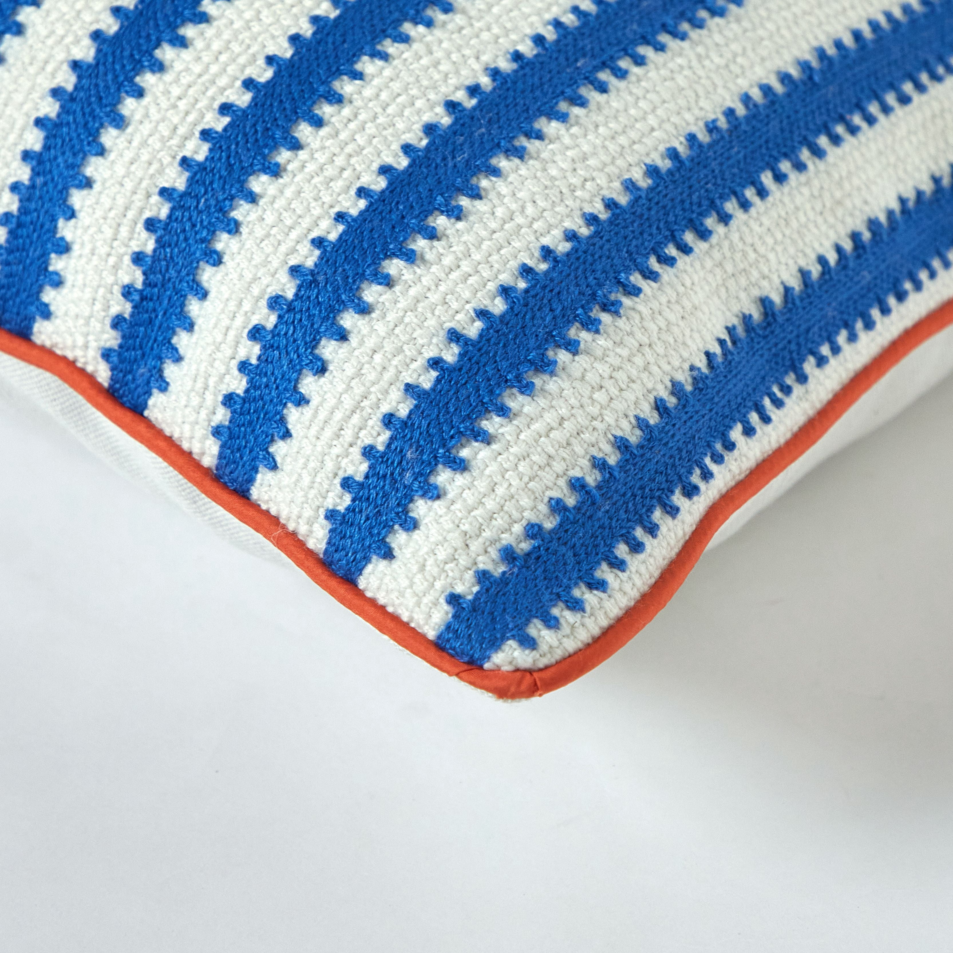 Mainstays by Becky G. & Alejandra Oblong Decorative Pillow, Royal Blue Cabana Stripe, 14" x 20"
