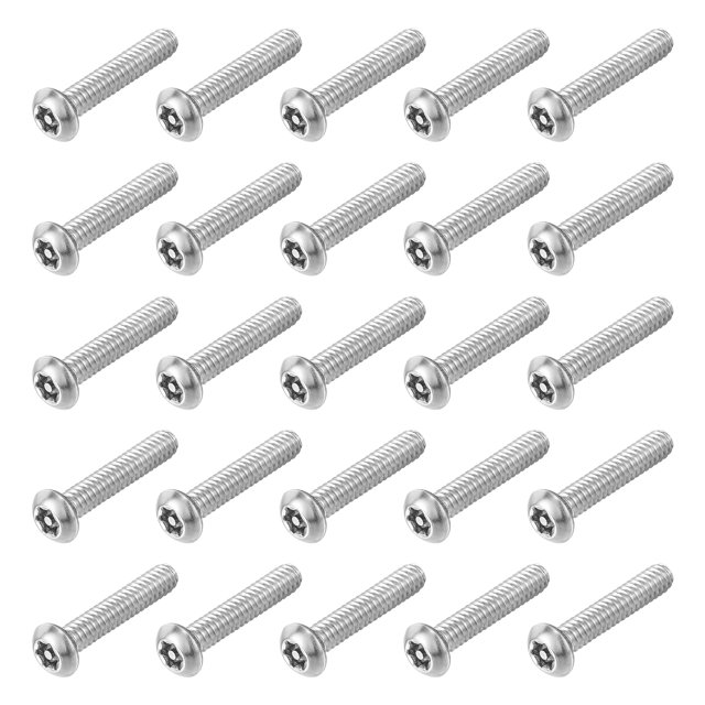25Pack #10-24 x 1" 304 Stainless Steel Torx Security Machine Screws, Silver