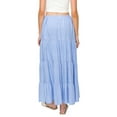 thumbnail image 3 of Cali1850 Women's XS~XL Lined Tiered Elastic Waist Linen Flare Maxi Skirt, 3 of 7