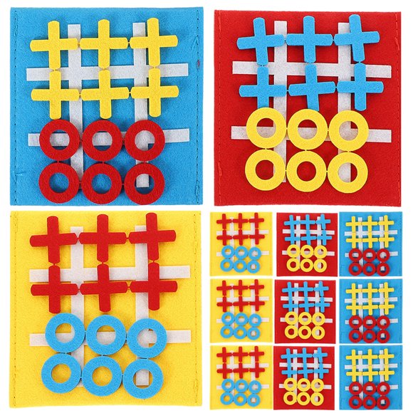 Miangastore 12pcs Ticktacktoe Board Game Toy Party Favors Game Activity Toys Felt Mini Board Toy