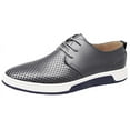 thumbnail image 2 of Santimon Breathable Leather Shoes Men Casual Shoes Non-Slip Sneakers Grey 11 US, 2 of 7