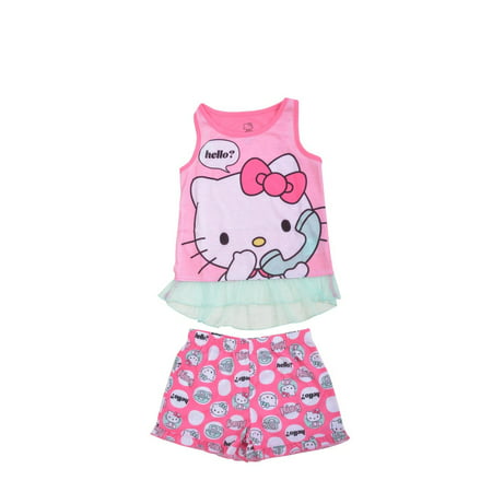 HELLO KITTY 2-PIECE PAJAMA SHORT SET (Best Hello Kitty Gifts For Adults)