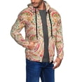 thumbnail image 2 of Kdxio Indian Paisley 1 Print Men Hoodies Casual Hoodies for Men with Zip Pockets Full Zip Long Sleeve Sweatshirt Sports Hooded Jacket-X-Large, 2 of 5