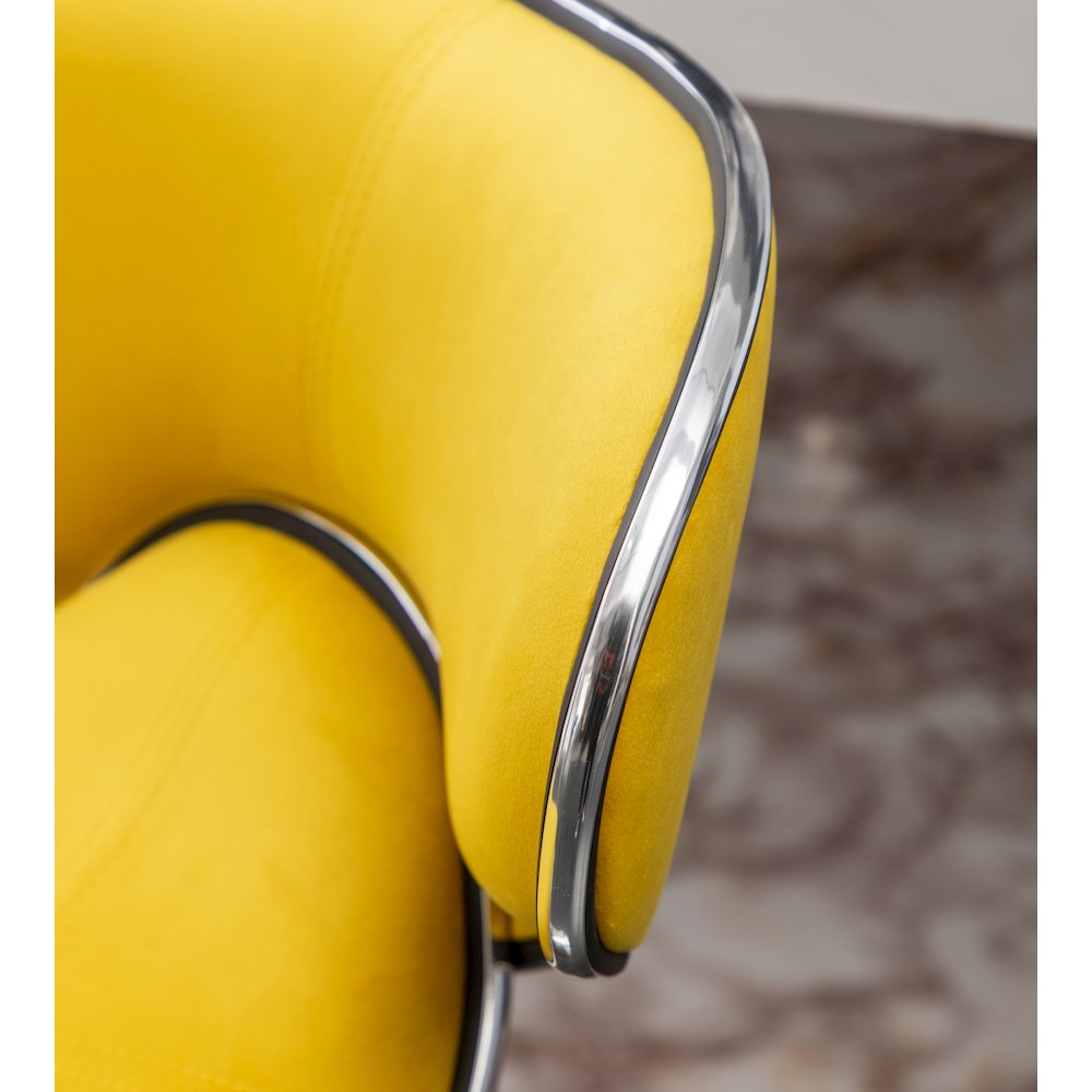 Roundhill Furniture Masaccio Bar Stool with Adjustable Height & Swivel, Yellow, Set of 2