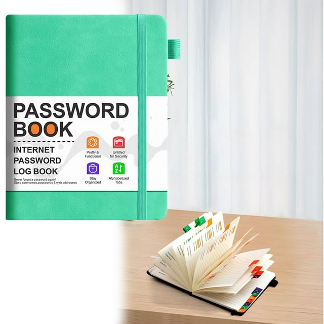 Clearance!Etsjal Clever Fox Password Book with alphabetical tabs. Internet Address Organizer Logbook. Small Pocket Password Keeper for Website Logins (Black)