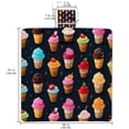 thumbnail image 2 of Ice Cream Outdoor Canvas Picnic Blanket Waterproof and Foldable Mat with Carry Strap - Large Size for Family and Friends - Durable and Easy to Clean - Blue and White Stripes Design, 2 of 6