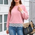 thumbnail image 6 of Sheghy Summer Tops for Women 2026 Cold Weather Everyday Crewneck Baggy Fit Solid Color Knitted Long Sleeve Sweater Top Pink L, 6 of 9