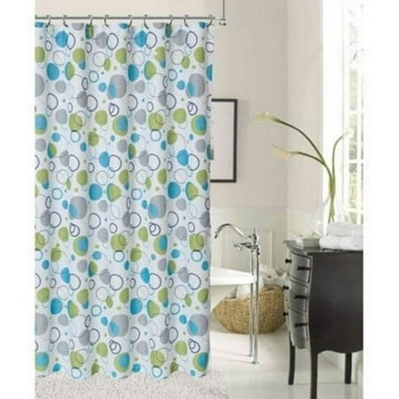 - Dainty Home Bubbles Printed Fabric Shower Curtain