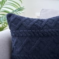 thumbnail image 4 of REGALWOVEN Set of 2 Decorative Throw Pillow Covers Faux Fur Throw Pillow Covers for Sofa Dark Blue 20" x 20", 4 of 5