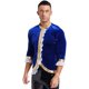 thumbnail image 4 of Trajes de Cosplay de circo brillante metálico para hombre, camisa Punk de manga larga con volantes, disfraces superiores, disfraz renacentista de Halloween, 4 of 5