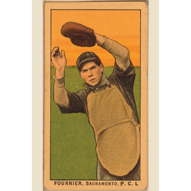 Print Fournier, Sacramento Team, Baseball Card Portrait, 1910