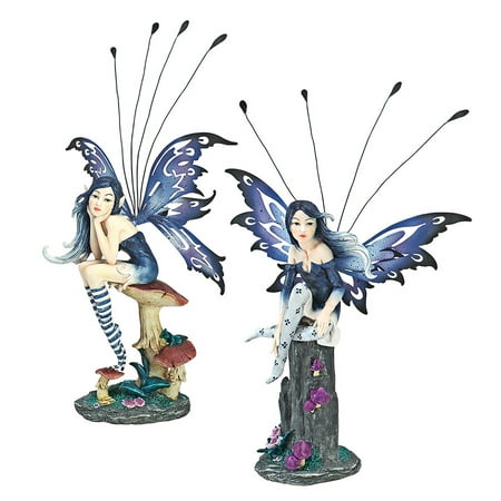 Azure and Sapphire, the Pepperwand Fairy Statues: Set of Two