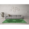 thumbnail image 3 of Ahgly Company Indoor Square Medallion Emerald Green Traditional Area Rugs, 7' Square, 3 of 4