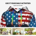 thumbnail image 4 of Fotbe American Flag Skull Pattern Womens Long Sleeve Hoodie, Pullover Hooded Sweatshirt, Kangaroo Pocket Hoodie with Eye-catching Drawstrings-XX-Large, 4 of 7