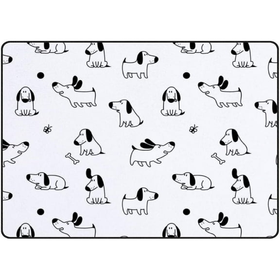 Crawling Indoor Carpet Play Mat Cute Dogs Puppies for Living Room Bedroom Educational Nursery Floor Mat Area Rugs 80x58in