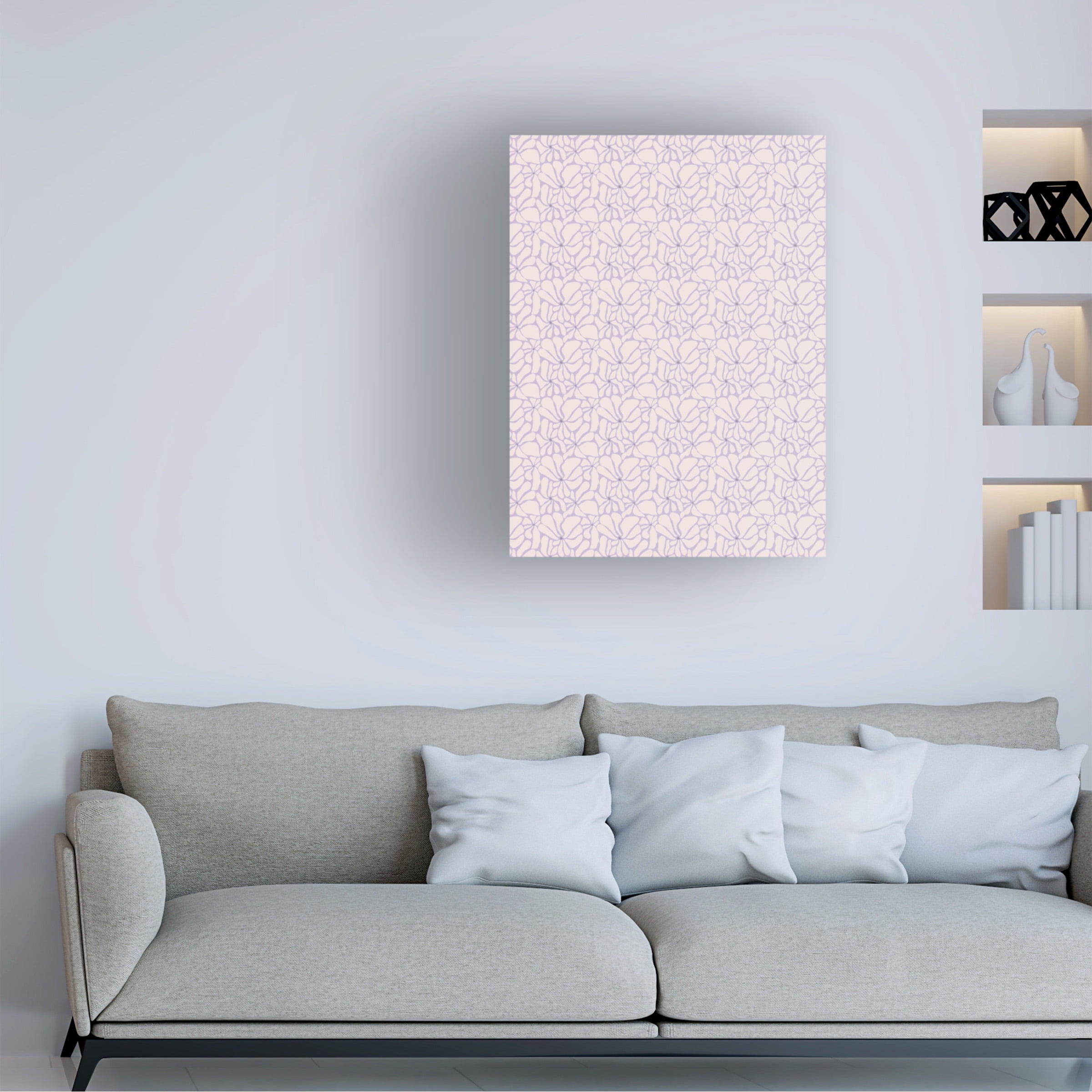 Treechild 'Cute Purple Flower Pattern' Canvas Art