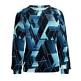 thumbnail image 7 of Geometric Lattice Womens Casual Crewneck Sweatshirt Long Sleeve Tops Cute Pullover Loose Fit, 7 of 7