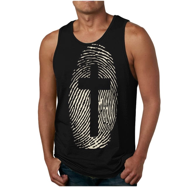 EGNMCR Débardeurs Hommes Nouvelle Mode Décontractée Camisole Florale d'Été pour Hommes Imprimé Sport Col Rond Débardeur