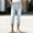 Gray women capri pants high waisted a1, variant on Women Capri Pants High Waisted Stretch Casual Solid Basic Capri Jeans Travel Lounge Trousers with Pockets Summer Beach Cropped Pants, Dark Blue S