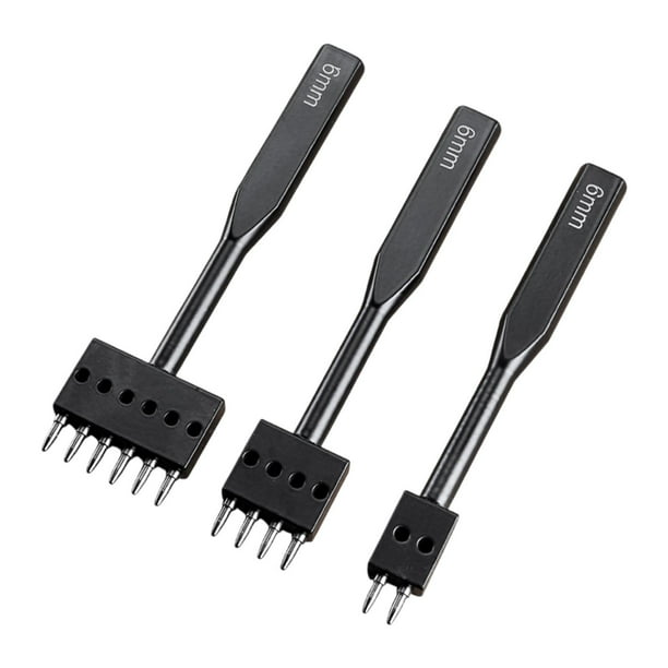 Herramientas perforadoras de cuero, accesorios de perforación, 2/4/6 puntas, herramientas de trabajo de cuero de alta resistencia fáciles de usar para 6mm