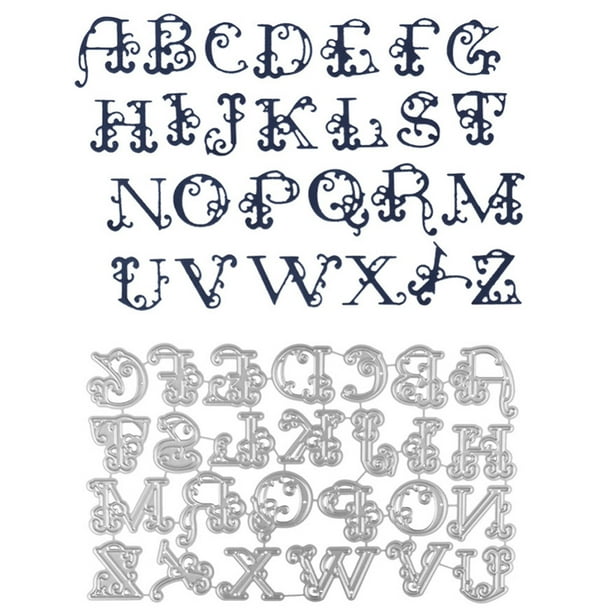 Troqueles letras para scrapbooking, corte para plantillas metálicas, alfabeto grande, DIY, cocina, comedor y bar
