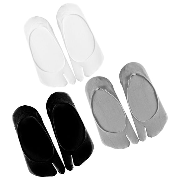 3 Pairs Women's Low Cut Toe Separated Socks Summer Shorts Socks