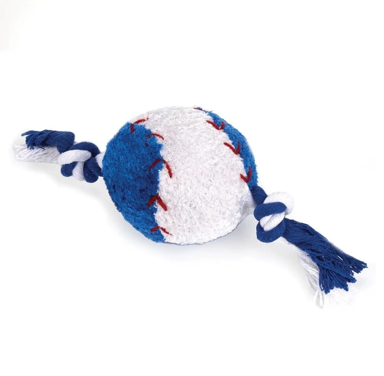 Plush and Rope 8" Dog Toy Sports Ball Squeaker Choose Your Favorite or Set of 4 (Full Set - All 4 Toys)