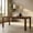 Brown, variant on 60"-80" Expandable Dining Table Set for 8, Farmhouse Kitchen Table & 7 Upholstered Chairs, Woodgrain Tabletop with Removable Leaf, Off-white