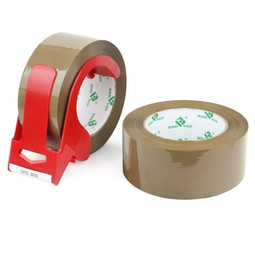 No Noise Brown Packing Tape with Dispenser, 2 Pack Quiet Packaging Tape, 1.88 inch x 110 Yards, Heavy Duty Shipping Tape for Sealing Packing, Moving, Office&Storage