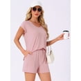 thumbnail image 2 of DARING DIVA 2 Pieces Lounge Knit Tee and Shorts Pajama Set 2XL Pink, 2 of 6