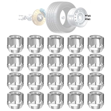 M12×1.5 Open End Lug Nuts with 60 Degre Conical Seat, Galvanized 3/4"(19mm) Hex (0.83" Length x 0.87" Width) Replacement for Honda Accord Civic Hummer H3 Aftermarket Wheel Bulge Acorn Lug Nuts, 20PCS