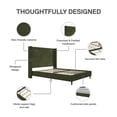 thumbnail image 5 of DHP Eveline Upholstered Platform Bed Frame with High Wingback Headboard, Queen, Soft Woven Green, 5 of 20
