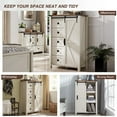 thumbnail image 6 of OKD Modern Farmhouse 5-Drawer Dresser with Barn Door, Adjustable Storage Cabinet for Bedroom Living Room, White, 6 of 8