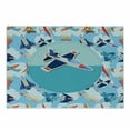 thumbnail image 1 of Party Cutting Board, Airplane Group with Different Vessels Commercial Airline Design Balloon Cartoon, Decorative Tempered Glass Cutting and Serving Board, Small Size, Multicolor, by Ambesonne, 1 of 1