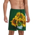 thumbnail image 2 of Gaeub Sunflowers in Bucket Printed Men's Short Pajama Pants, Lightweight Lounge & Sleep Bottoms Keep You Cool - X-Large, 2 of 9