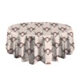 thumbnail image 5 of Beige Buffalo Skull Pattern Round Tablecloth 60"x60",Wrinkle Wipeable Table Cloth for Kitchen Dining Room Picnic Patio Party, 5 of 6