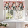 thumbnail image 4 of Christmas Valances for Windows, 60 x 18in, Watercolor Snowflakes Cute Snowman Pink Rod Pocket Kitchen Valance Curtain Light Filtering Window Treatments for Living Room Bedroom, 1 Panel, 4 of 7