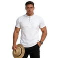 thumbnail image 3 of Men’s Short Sleeve Polo Shirt with Pocket Classic Fit Soft Cotton Material Three Button Placket Collar, 3 of 7