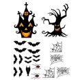 thumbnail image 2 of Halloween Wall Stickers Black Bat Spider Castle Haunted House Spooky Wall Decals, 2 of 5