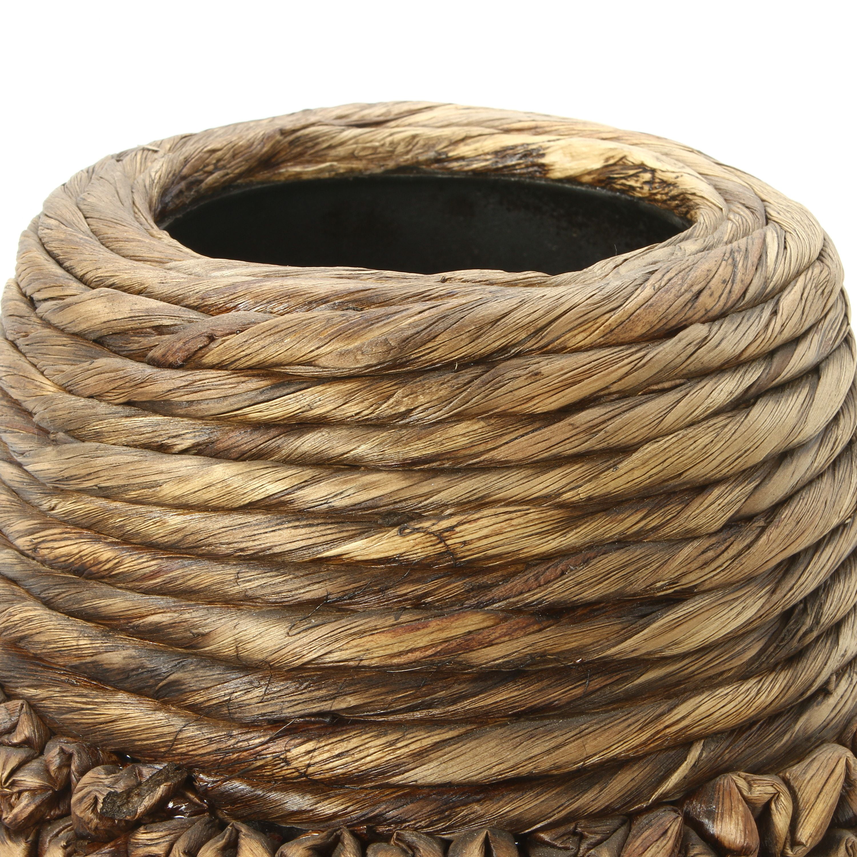 Florero De Piso Alto 23 Mimbre Ratan Tejido Marron Decorativo