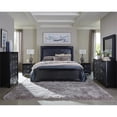 thumbnail image 5 of Pemberly Row Faux Leather Eastern King Bed in Black and Midnight Star, 5 of 6