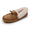 Brown, variant on Women's Moccasin Slippers - Slip On House Slipper Warm Faux Fur lined Indoor Outdoor Shoe