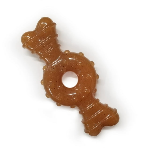 Juguete para masticar Nylabone con forma de anillo para cachorros, con sabor a pollo