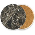 thumbnail image 2 of GZHJMY Brown Marble Style Coasters, Absorbent Coasters for Drinks Ceramic with Cork Back Coasters, No Holder, Unique Present for Men Women Bar Housewarming Party Home Decor, Set of 4, 2 of 5