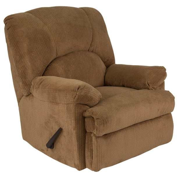 Contemporary Feel Good Camel Microfiber Rocker Recliner - Walmart.com ...