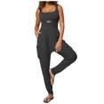 thumbnail image 2 of CheerKidz Women's Hollow Out Casual Jumpsuit,Solid Color Loose Fit Romper with Breathable Cutout Design(Dark Gray,S), 2 of 9