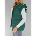 thumbnail image 3 of Winter Women's Button Down Puffer Vests Ruffle Sleeve Padded Gilet with Pockets, 3 of 6