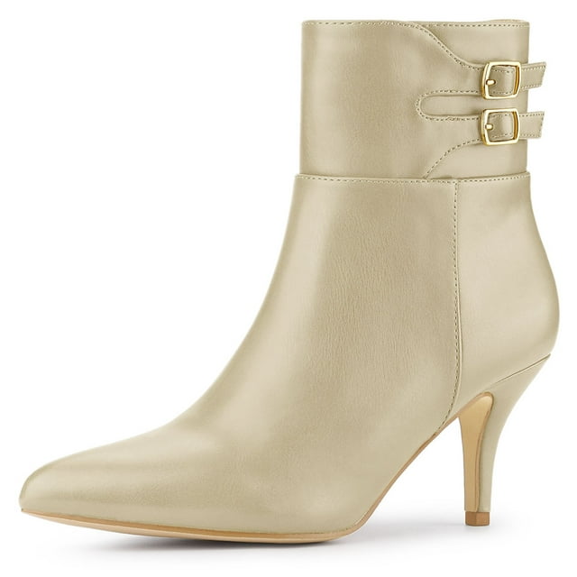 Unique Bargains Bottines à Talons Aiguilles pour Femmes à Bout Pointu avec Boucle