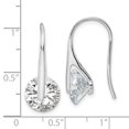 thumbnail image 3 of Finest Gold Sterling Silver Rhodium-Plated Polished Round CZ Dangle Earrings, 3 of 3